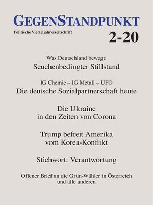 cover image of GegenStandpunkt 2-20